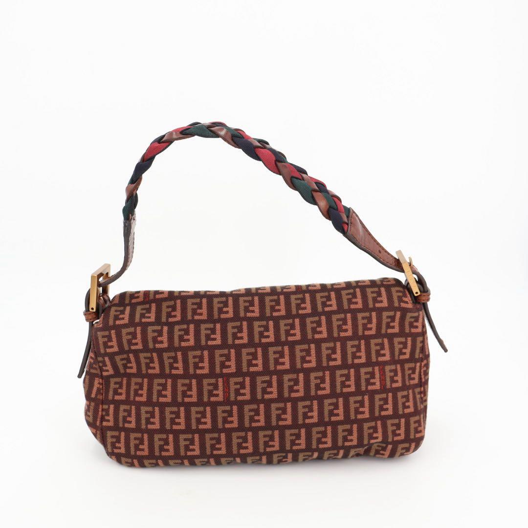 フェンディ Fendi ズッキーノ キャンバスxレザー ショルダーバッグ