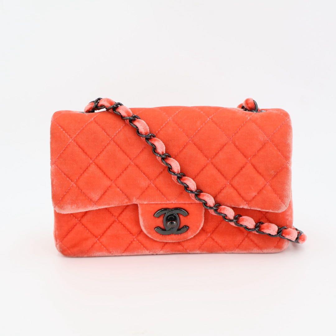 シャネル CHANEL チェーンショルダーバッグ ミニマトラッセ ピンク ベロア ブラック金具 レディース