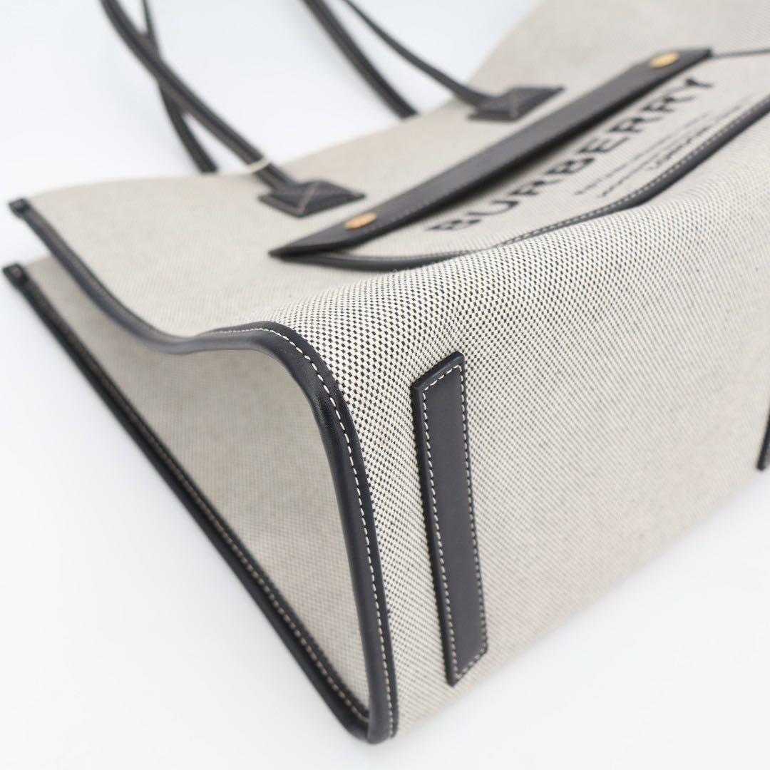 バーバリー BURBERRY フレヤ トートバッグ ミディアム 8044128 グレー ブラック ツートン ホースフェリー ハンドバッグ