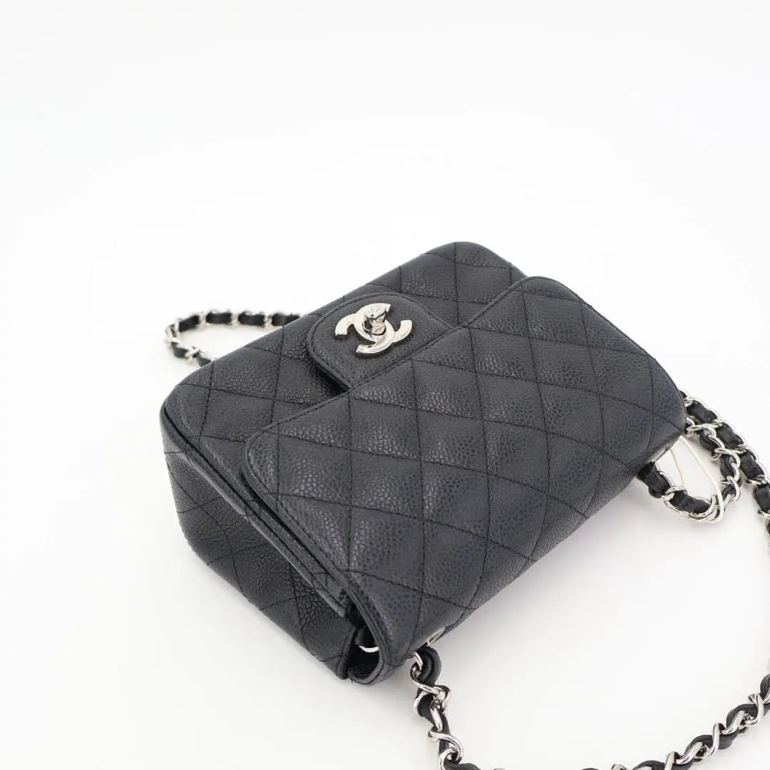 シャネル CHANEL ミニマトラッセ キャビアスキン シングルフラップ シングルチェーンバッグ