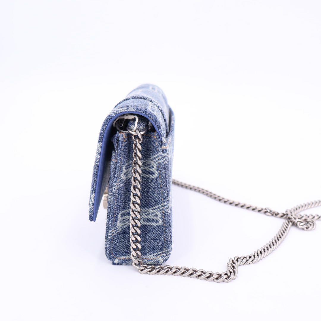 バレンシアガ BALENCIAGA デニムチェーンウォレット 656050 インディゴ 美品