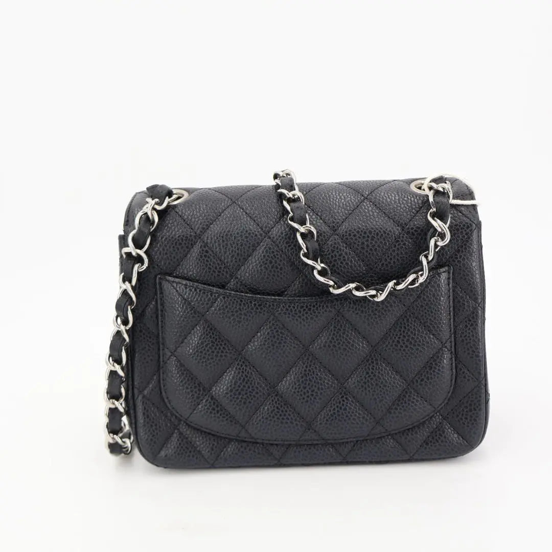 シャネル CHANEL ミニマトラッセ キャビアスキン シングルフラップ シングルチェーンバッグ