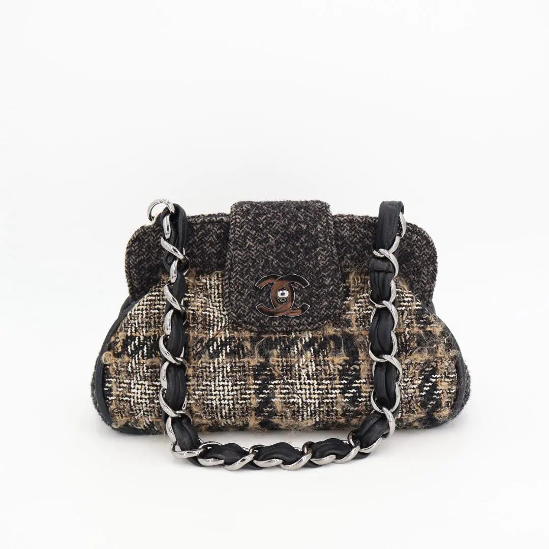 シャネル CHANEL ココマーク ツイード×レザー チェーンショルダーバッグ