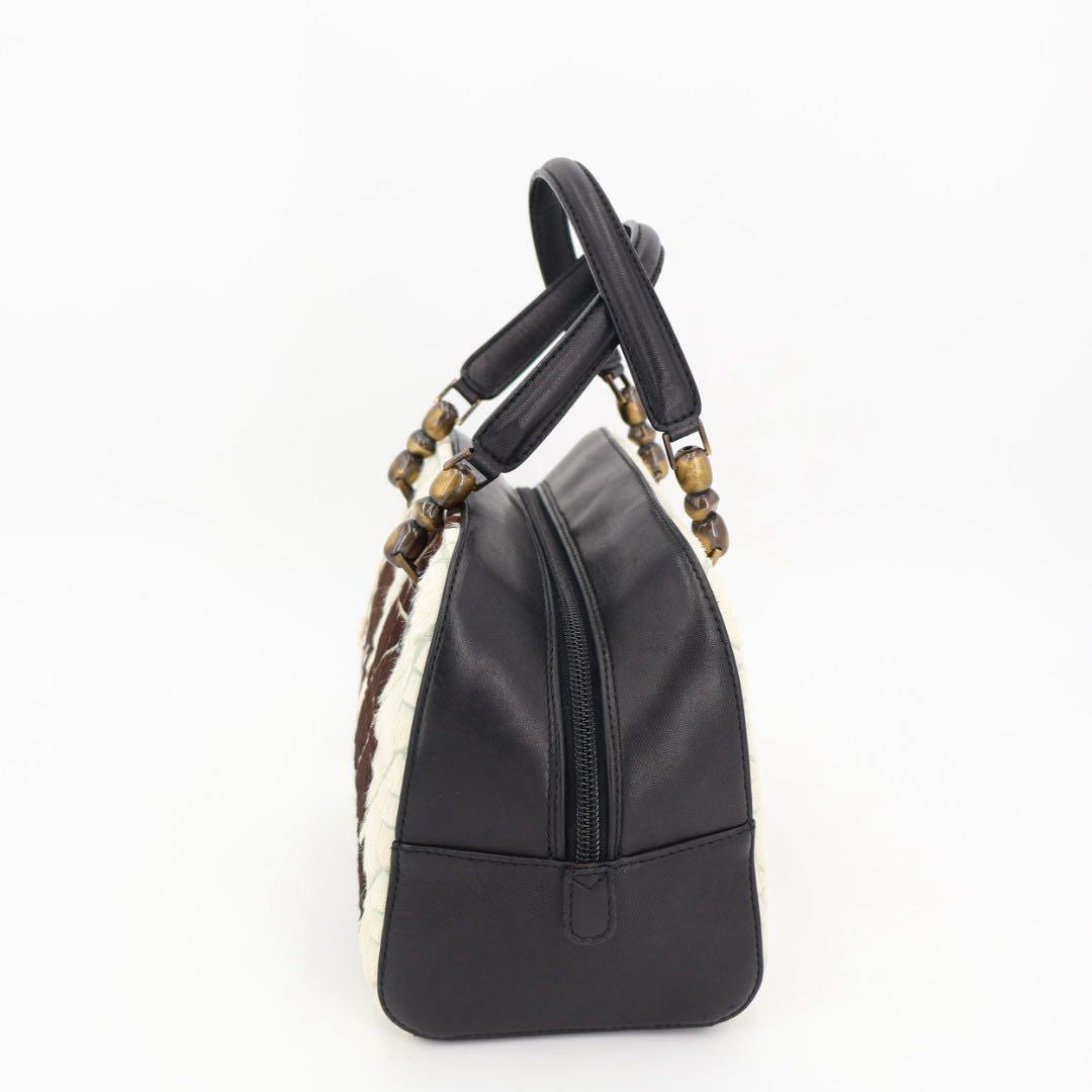 クリスチャンディオール Christian Dior ハンドバッグ カナージュ ハラコ BLK/MA-0091