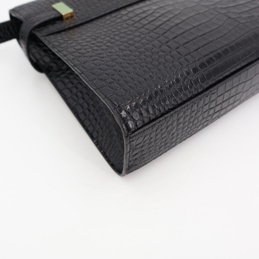 サンローラン Saint Laurent ショルダーバッグ マンハッタン ミディアム 型押しレザー 美品