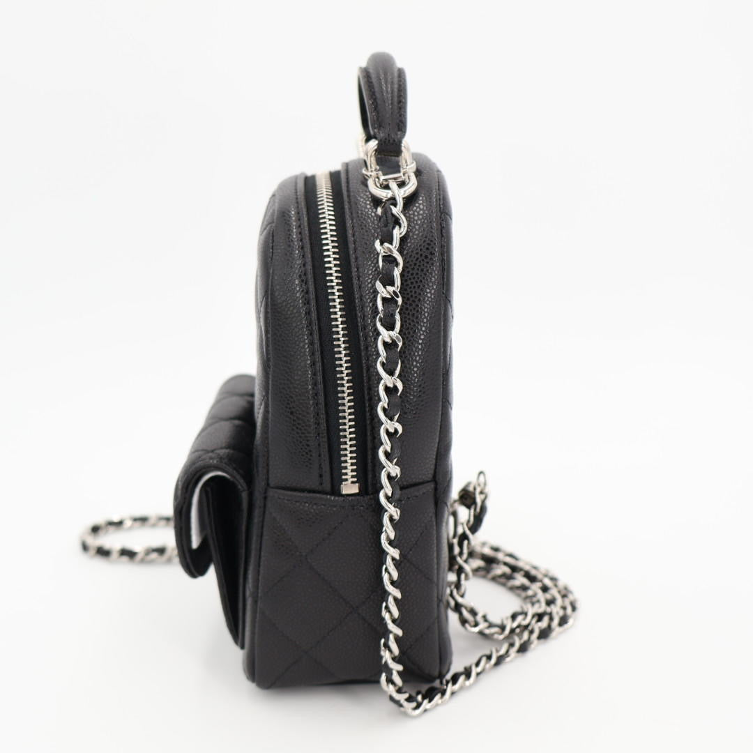 シャネル CHANEL チェーンミニバックパック リュックサック バックパック バッグ キャビアスキン(グレインドカーフ) レディース ブラック系 美品