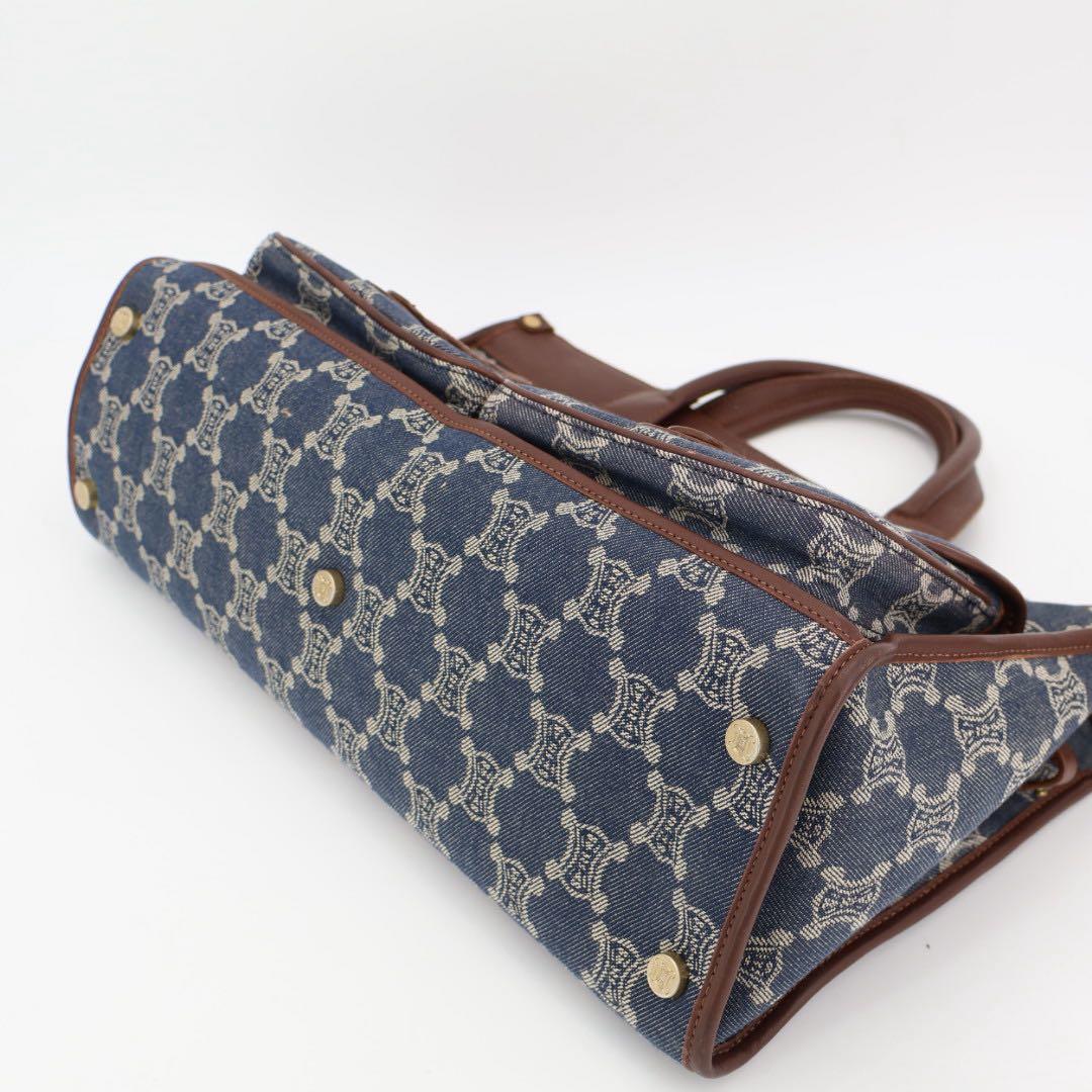 セリーヌ CELINE ハンドバッグ　デニム　マカダム　トリオンフ