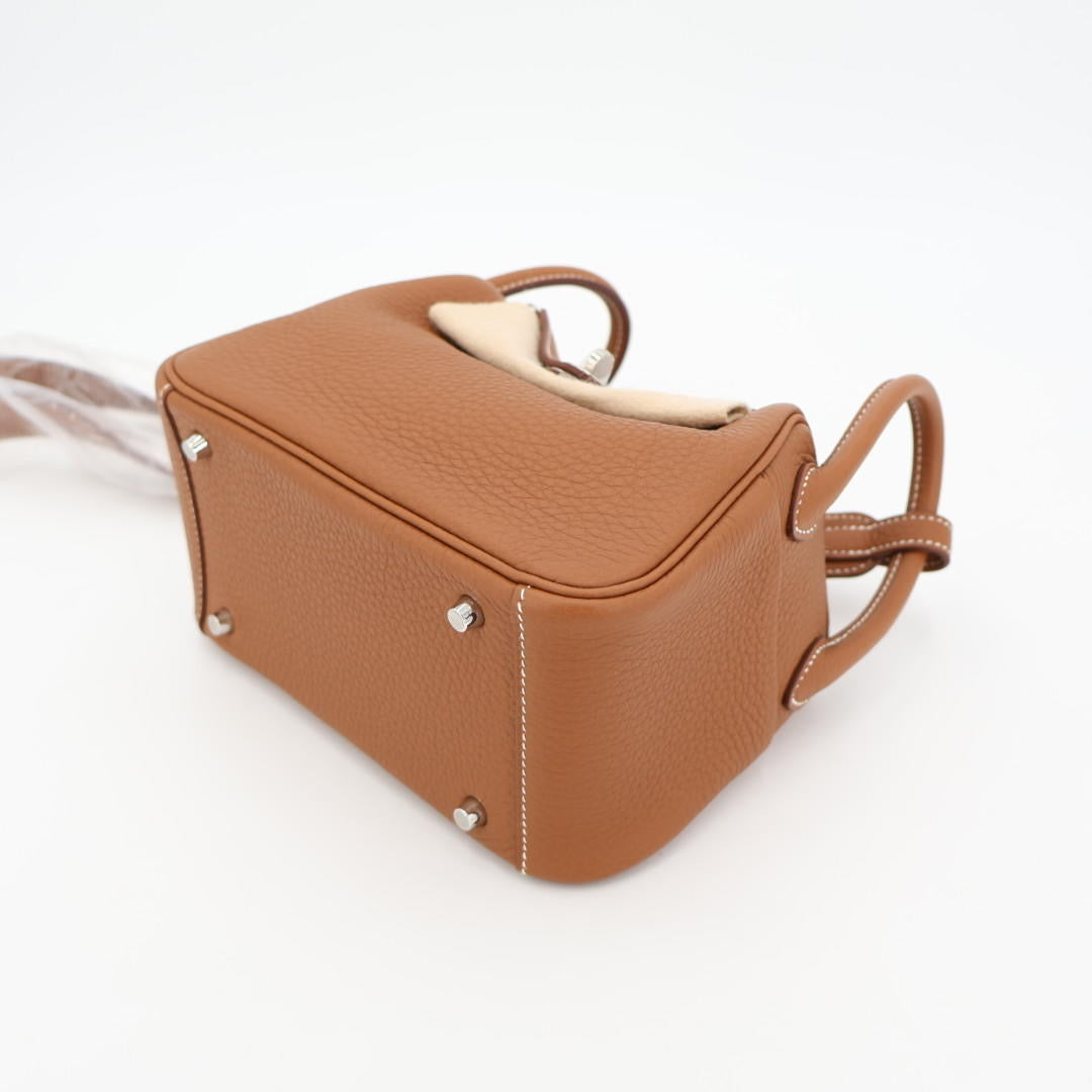 エルメス HERMES バッグ リンディミニ 新品 lindy mini ゴールド 金具 シルバー 美品