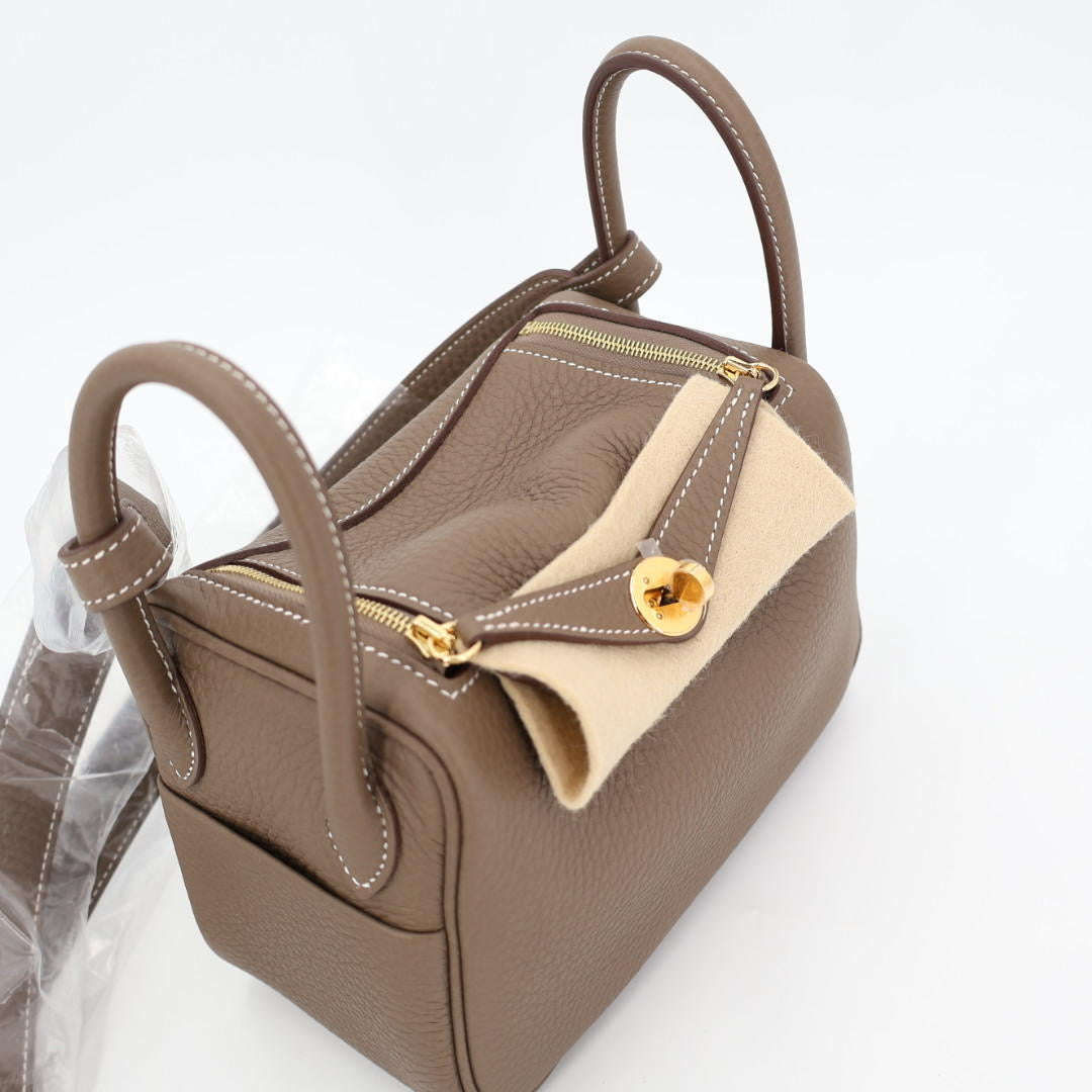 エルメス HERMES リンディミニ　エトゥープ　トリヨンクレマンス　ゴールド金具