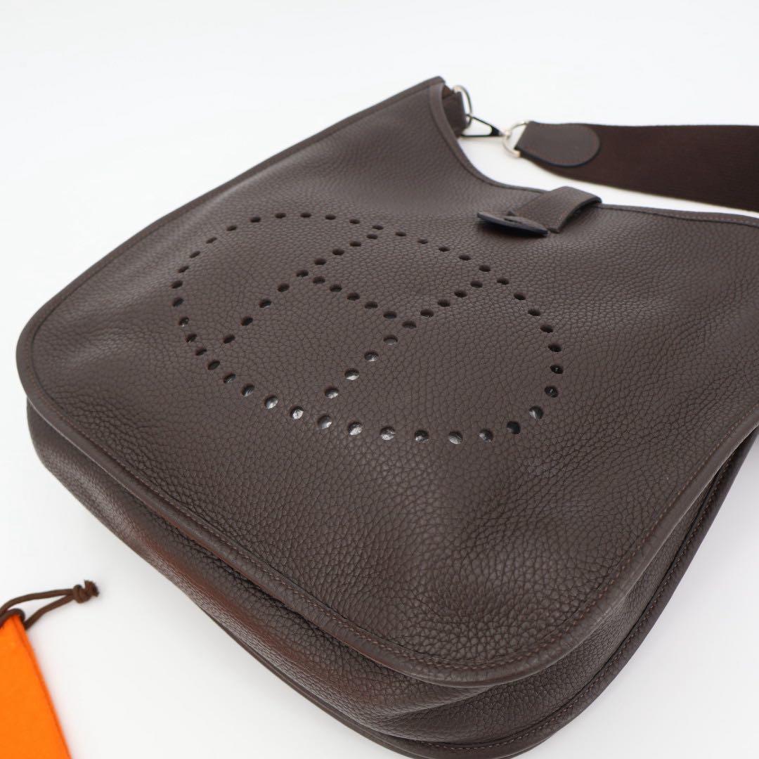 エルメス HERMES エヴリン □J 刻 カカオ シルバー金具 エプソン レディース ショルダーバッグ