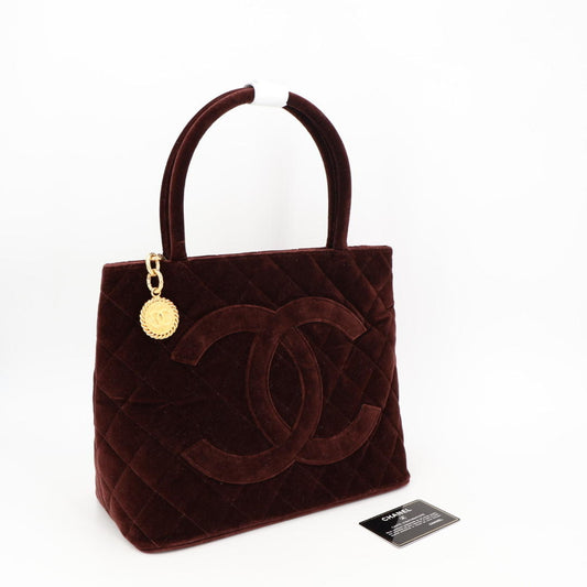 CHANEL シャネル復刻トート ベロア ブラウン マトラッセ5番台