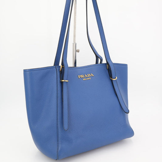 プラダ PRADA トートバッグ　レザー　ブルー