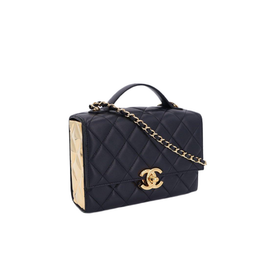 シャネル CHANEL ミニマトラッセ ラムスキン シングルフラップ シングルチェーンバッグ