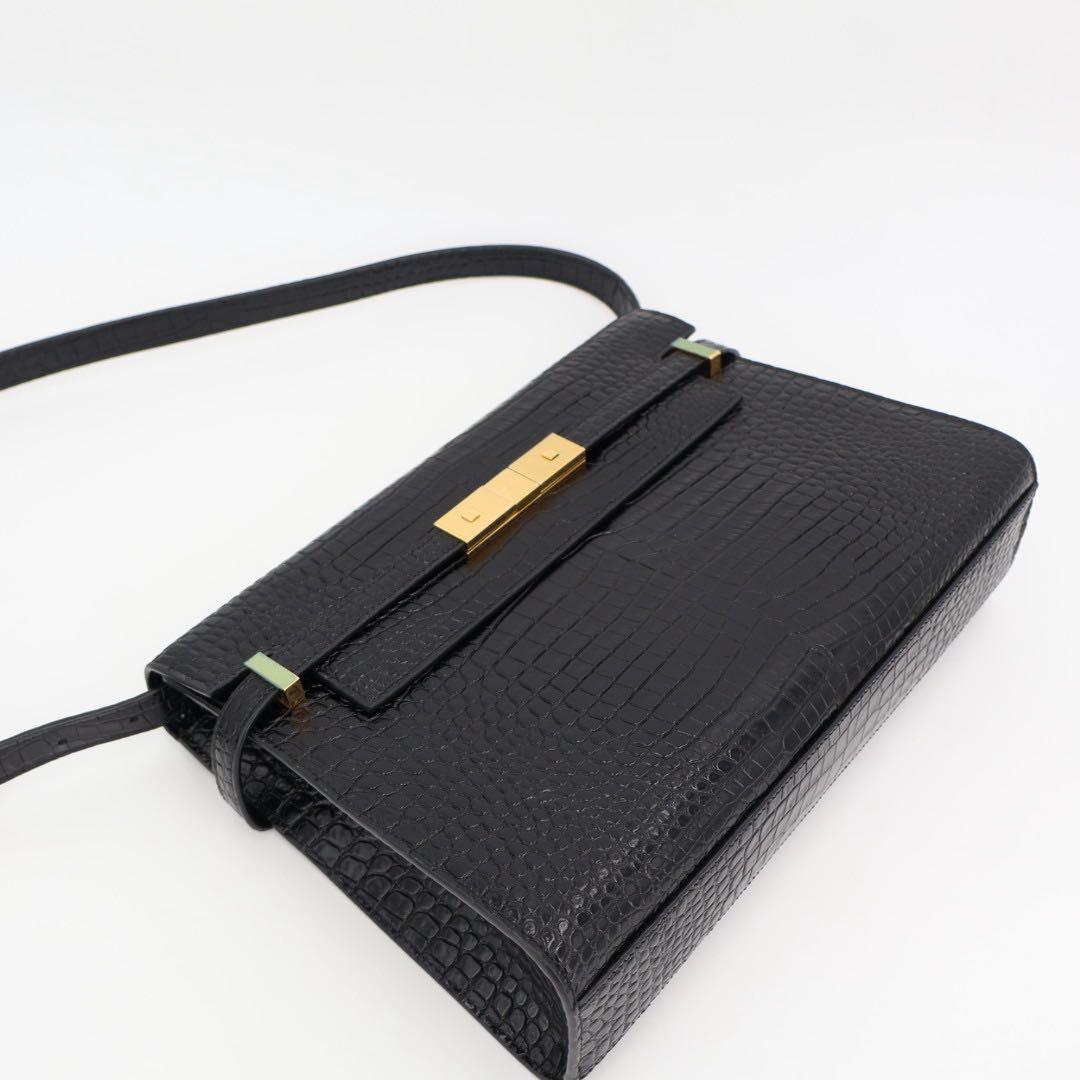 サンローラン Saint Laurent ショルダーバッグ マンハッタン ミディアム 型押しレザー 美品