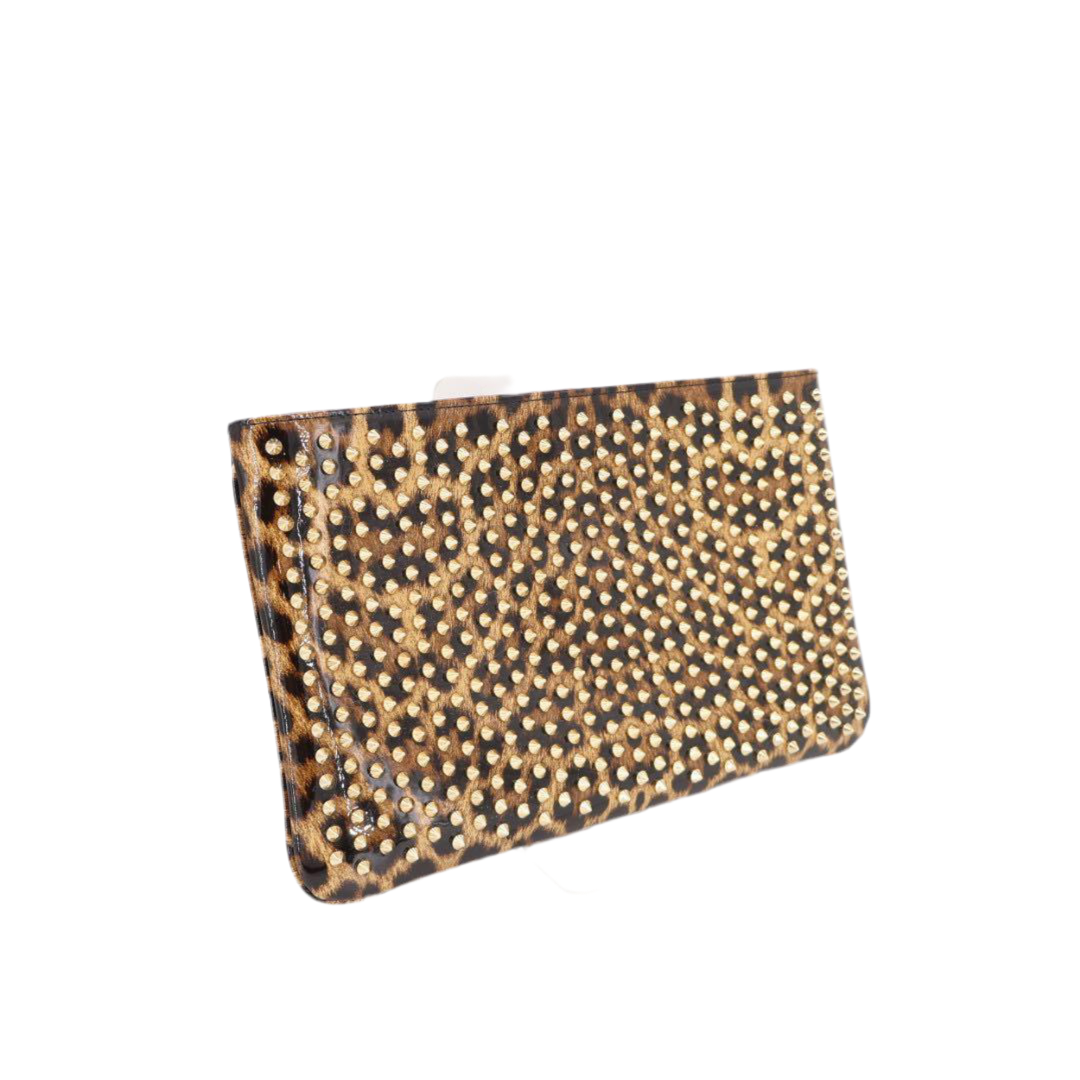 クリスチャン・ルブタン Christian Louboutin クラッチバッグ ルビポッシュ レオパード スパイクスタッズ 1165014 2wayチェーンショルダーバッグ