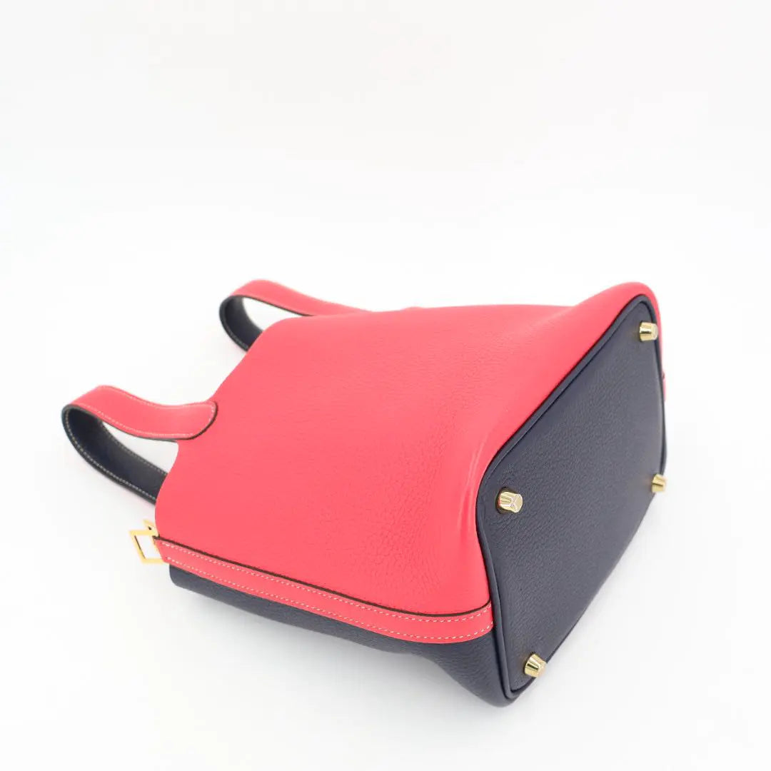 エルメス HERMES ピコタンロック　カザック18/PM　ローズエクストリーム/　ブルーニュイ　トリヨンクレマンス　ゴールド金具