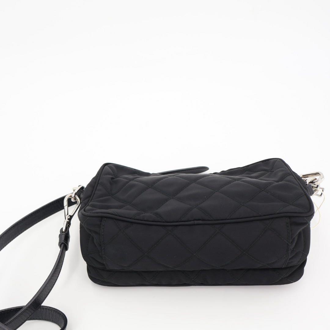 プラダ PRADA ショルダーバッグ キルティング ブラック ナイロン BT1027