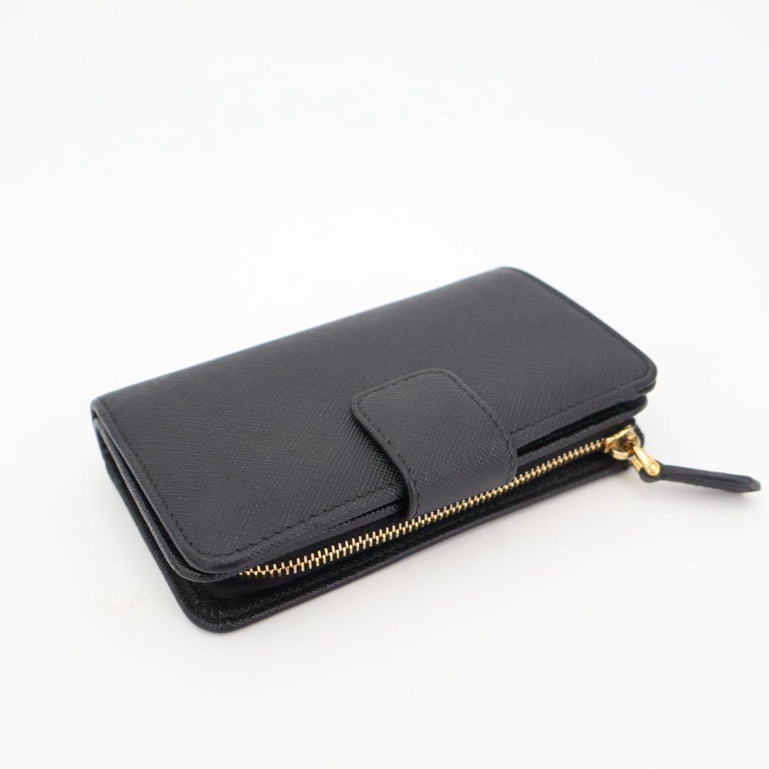 プラダ PRADA 折財布 サイフ SAFFIANO METAL 1ML225 QWA NERO ブラック F0002 2つ折財布
