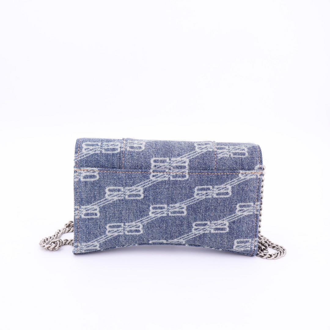 バレンシアガ BALENCIAGA デニムチェーンウォレット 656050 インディゴ 美品
