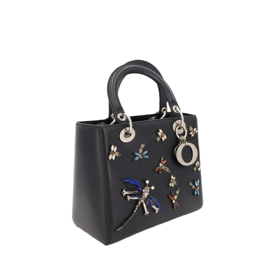 クリスチャンディオール Christian Dior レディディオール レザー 2WAYハンドバッグ ブラック