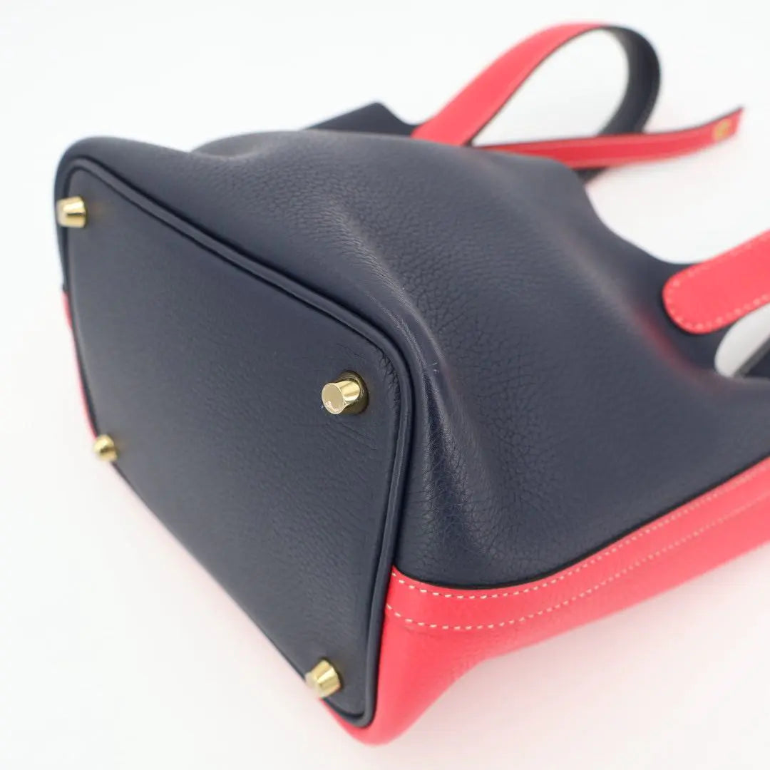 エルメス HERMES ピコタンロック　カザック18/PM　ローズエクストリーム/　ブルーニュイ　トリヨンクレマンス　ゴールド金具