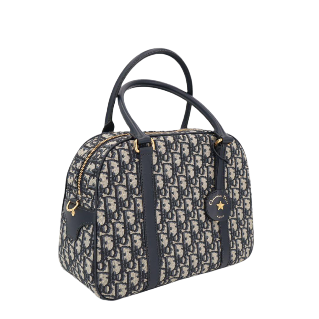 クリスチャンディオール Christian Dior ヴァイブ オブリーク キャンバス×レザー 2WAYハンドバッグ 美品