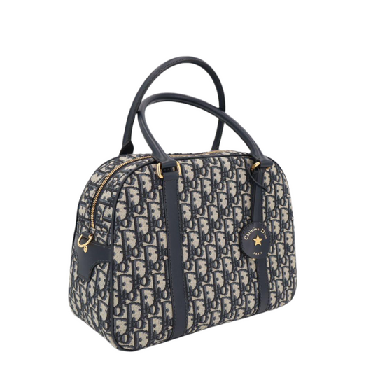 クリスチャンディオール Christian Dior ヴァイブ オブリーク キャンバス×レザー 2WAYハンドバッグ 美品