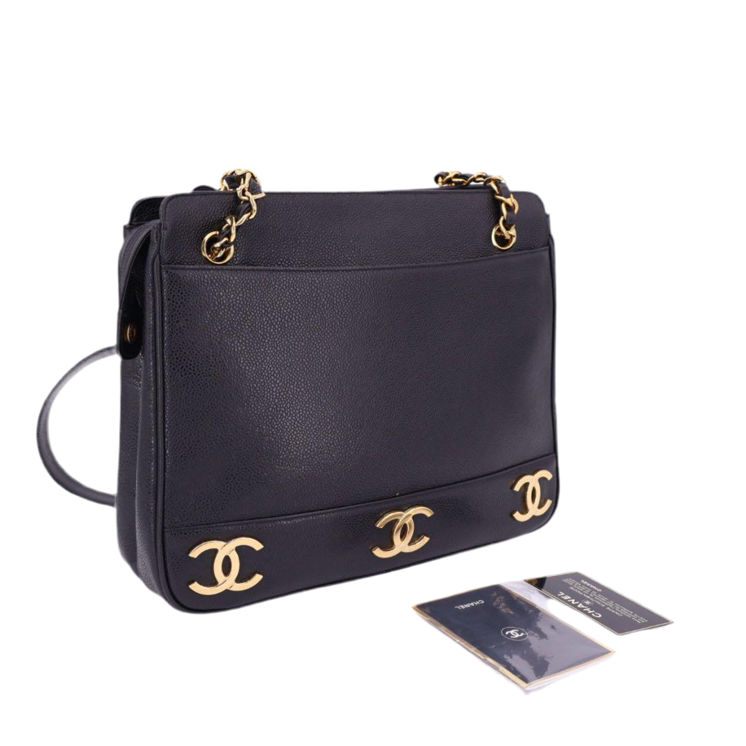 シャネル CHANEL トリプルココマーク チェーントートバッグ レディース