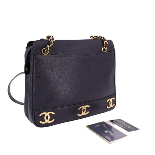 シャネル CHANEL トリプルココマーク チェーントートバッグ レディース