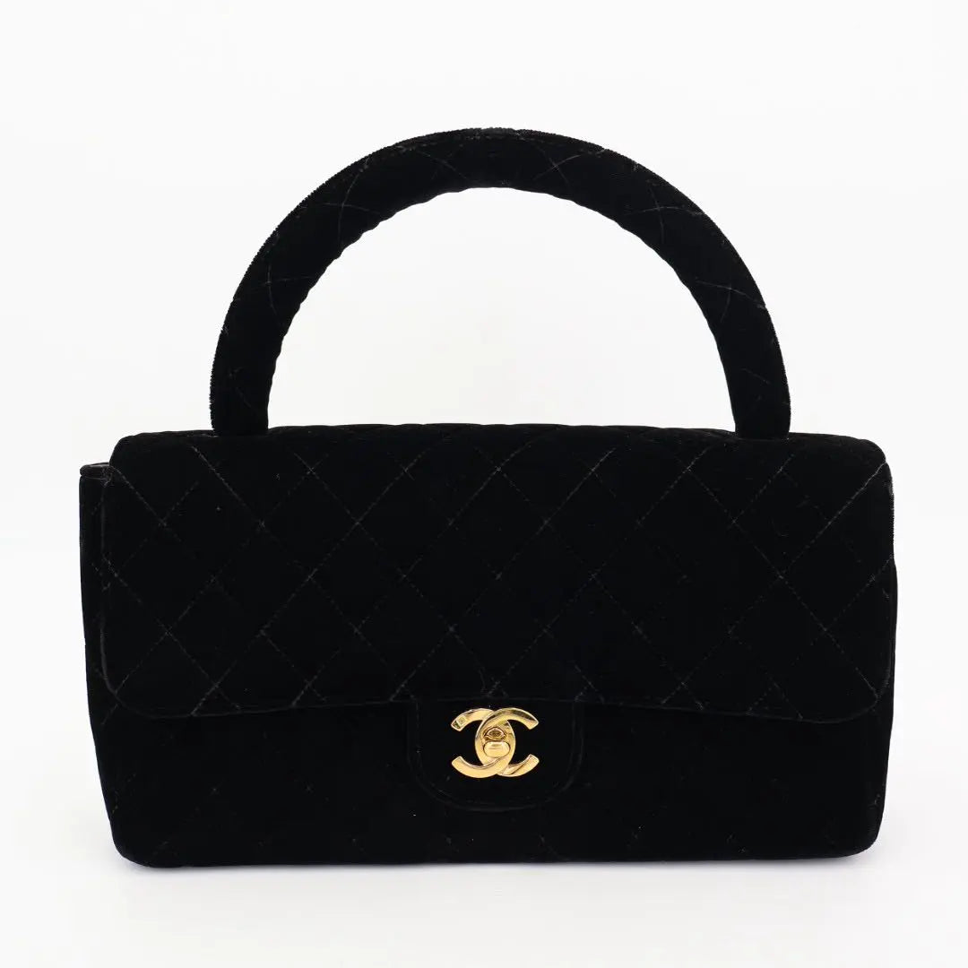 シャネル CHANEL 親子バッグ 親のみ ハンドバッグ ベロア