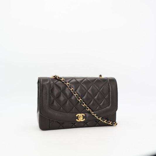 シャネル CHANEL マトラッセダイアナチェーンショルダーバッグ ショルダーバッグ ブラック ラムスキン