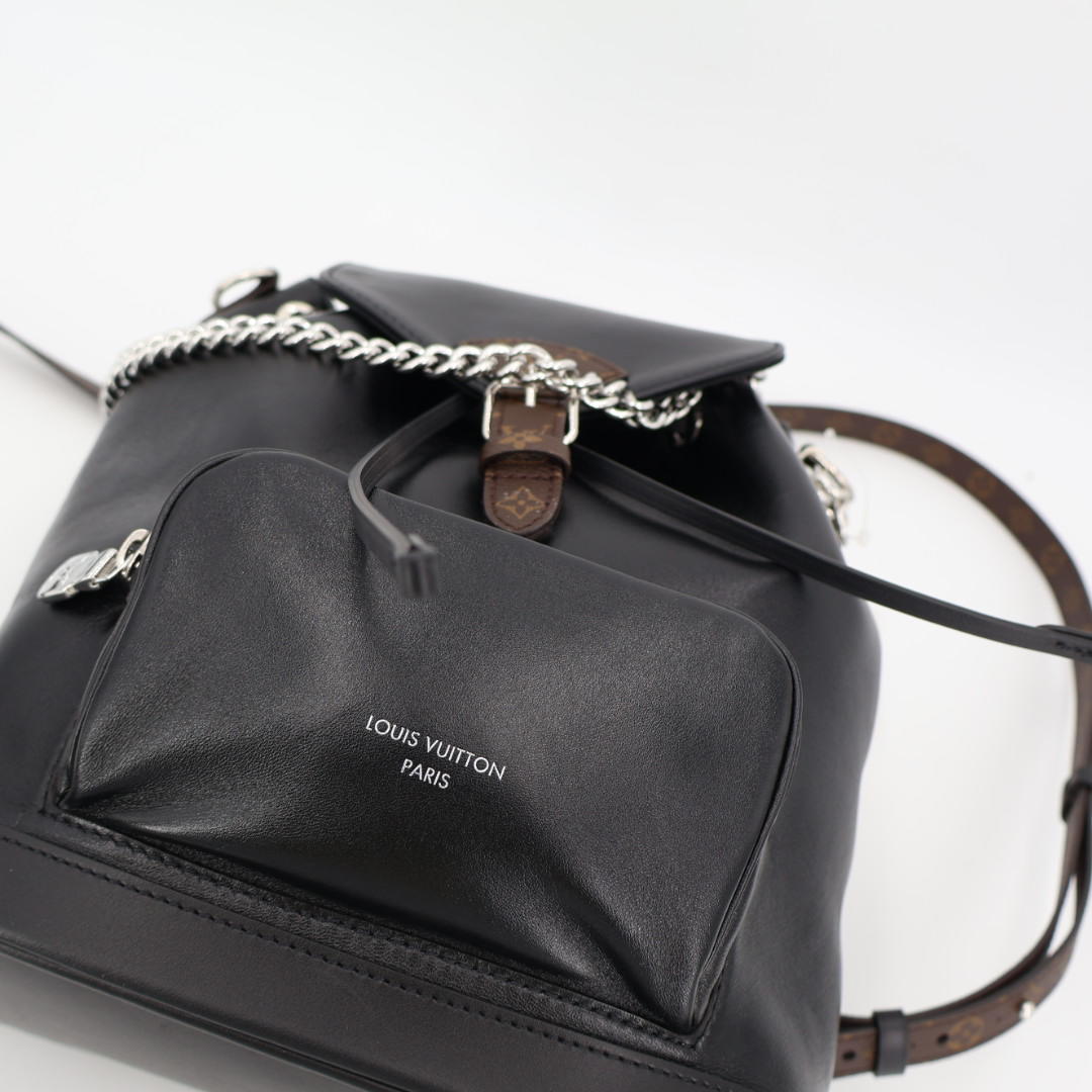ルイ ヴィトン LOUIS VUITTON モノグラム モンスリ バイブ PM ブラック M12587 レディース ラムレザー/モノグラムキャンバス リュック・デイパック