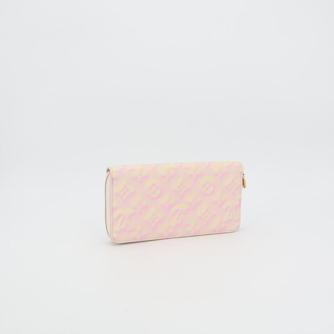 ルイヴィトン LOUIS VUITTON 長財布 ジッピーウォレット サマースターダスト モノグラム アンプラント レザー ライトピンク