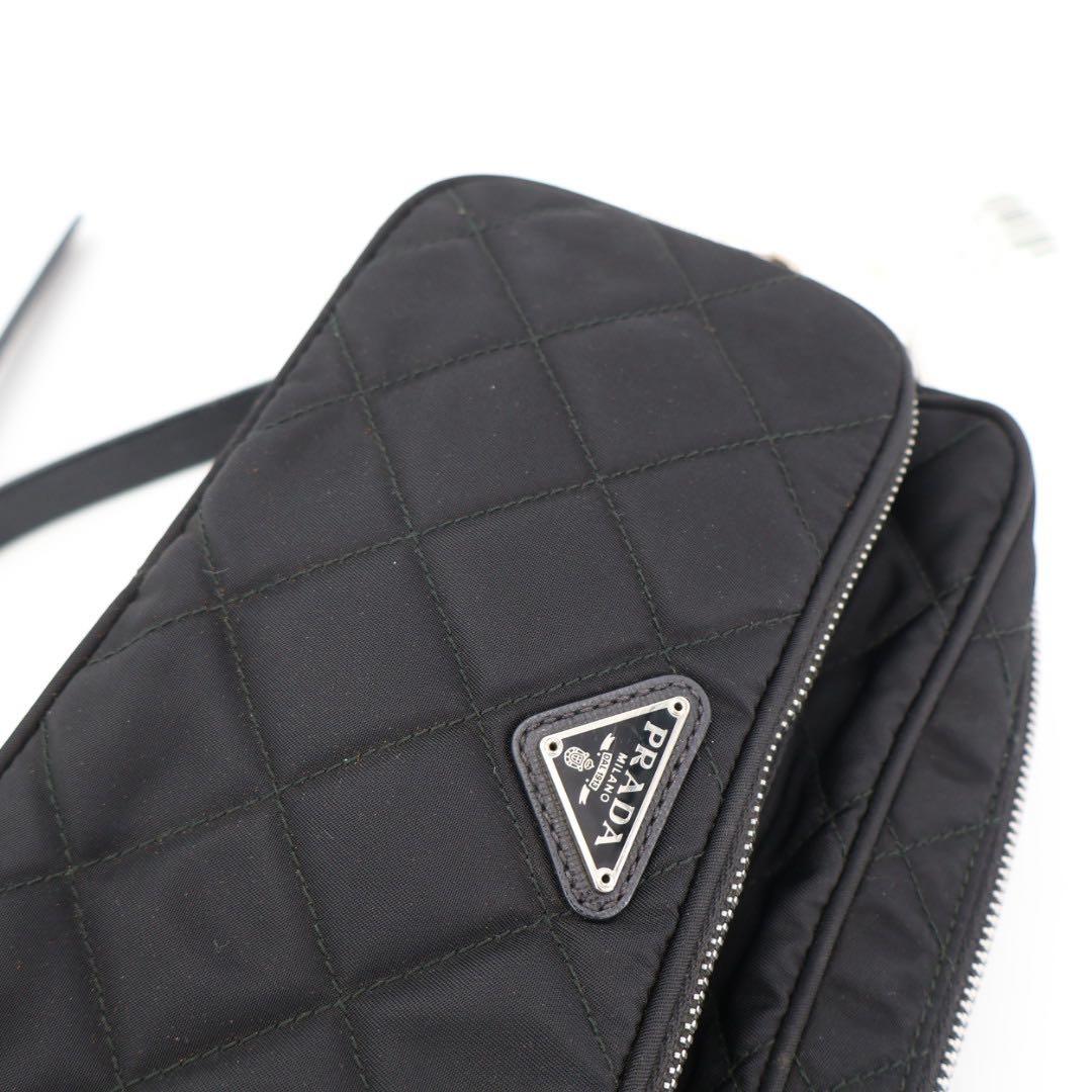 プラダ PRADA ショルダーバッグ キルティング ブラック ナイロン BT1027