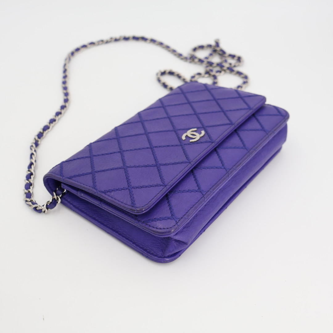 シャネル CHANEL シャネル チェーンウォレット ショルダーバッグ バッグ レディース レザー ブルー
