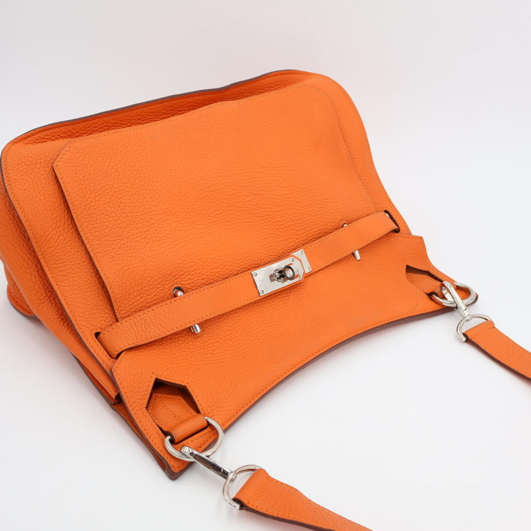 HERMES エルメス ジプシエール34 オレンジ シルバー金具 □R刻印(2014年頃)