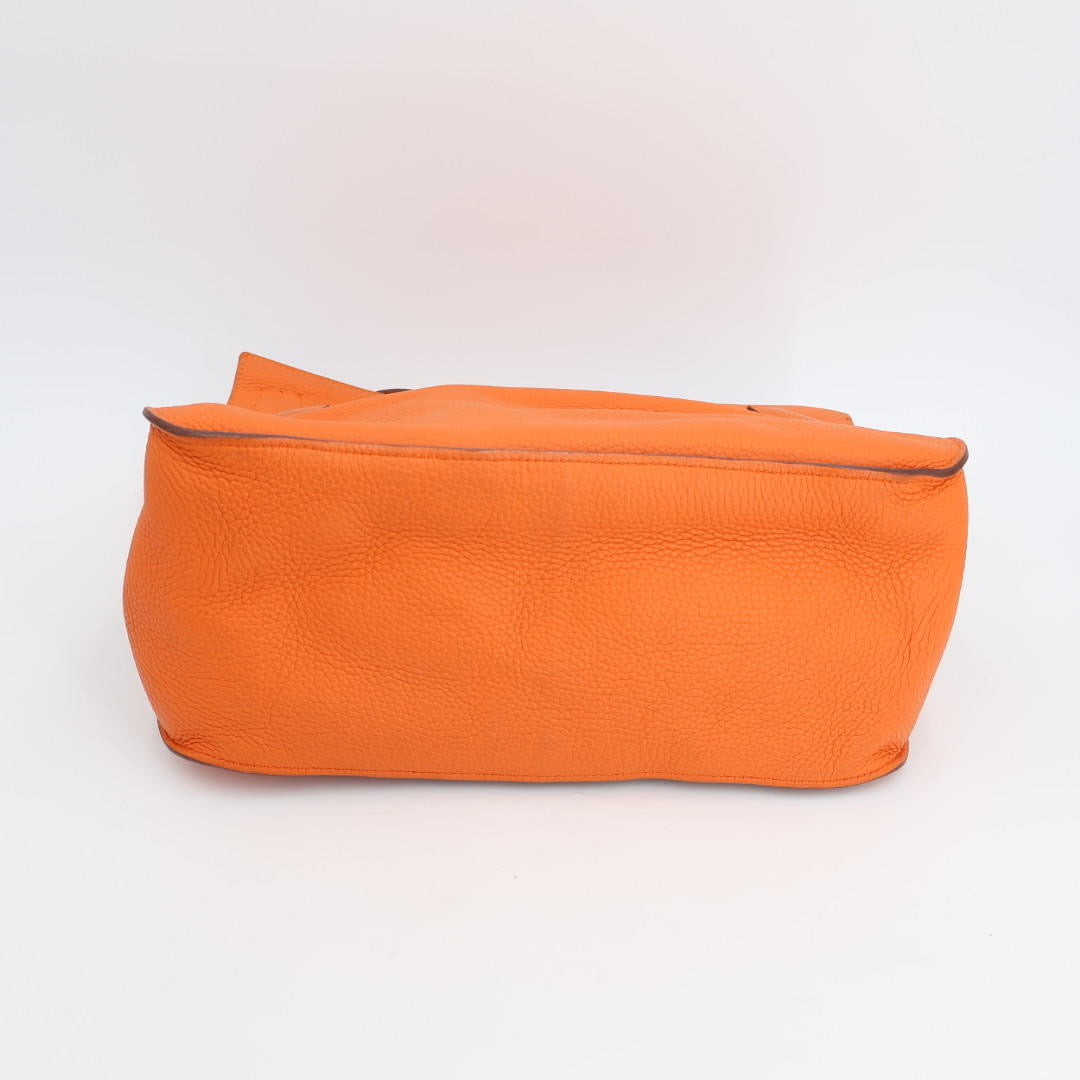 HERMES エルメス ジプシエール34 オレンジ シルバー金具 □R刻印(2014年頃)