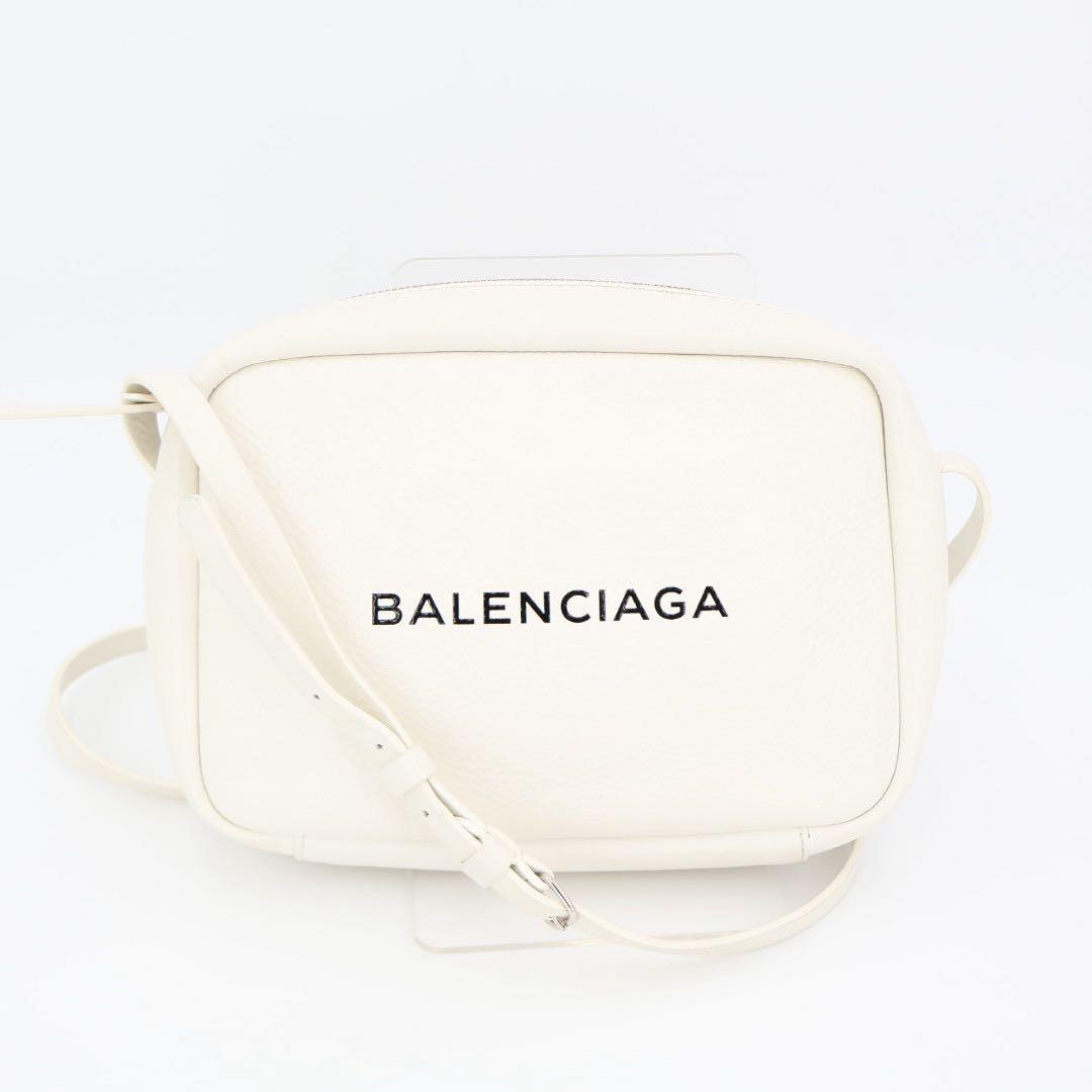 バレンシアガ BALENCIAGA ショルダーバッグ エブリデイ カメラバッグ S 489812 ホワイト/ブラック レザー エブリデイ ショルダーバッグ