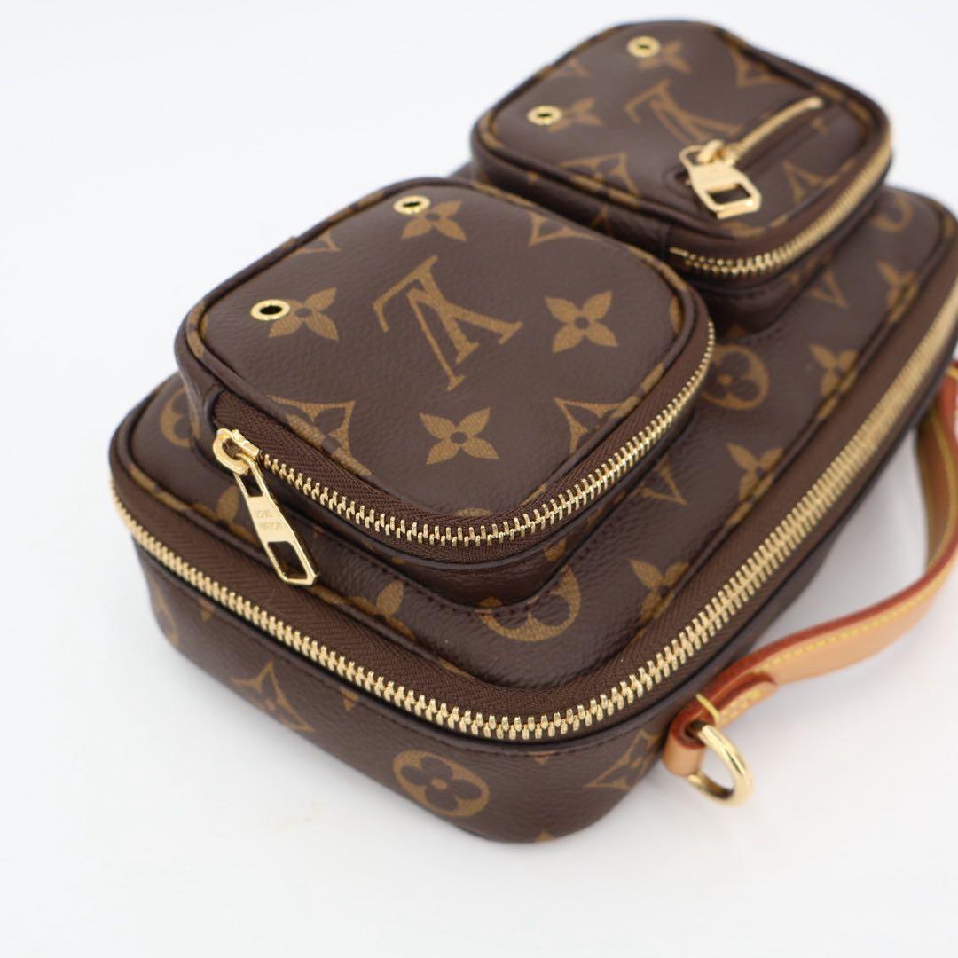 ルイ・ヴィトン LOUIS VUITTON ユーティリティ クロスボディ ショルダーバッグ バッグ PVCコーティングキャンバス レザー モノグラム ブラウン系 M80446