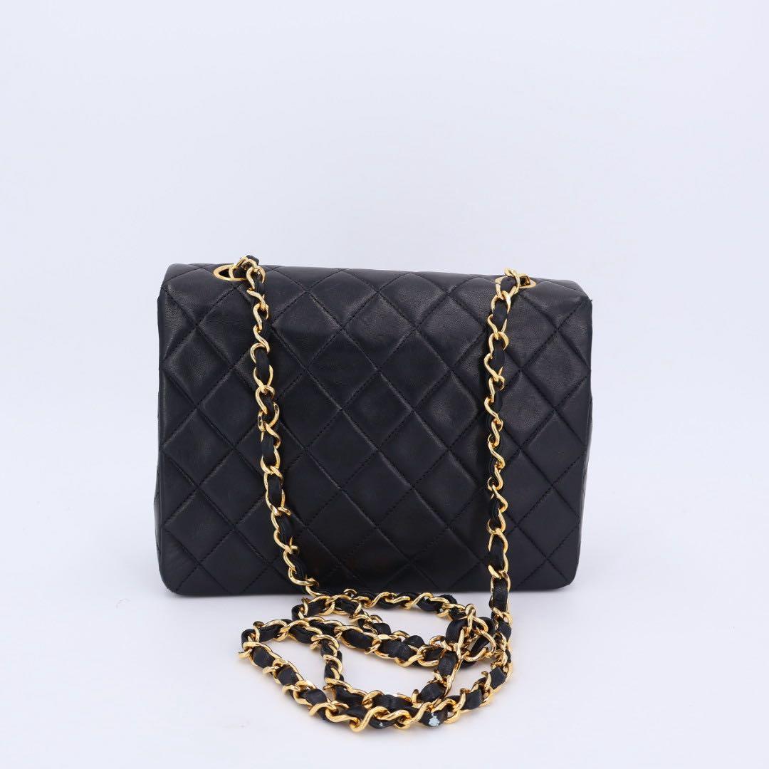 シャネル CHANEL ミニマトラッセ ラムスキン シングルフラップ シングルチェーンバッグ