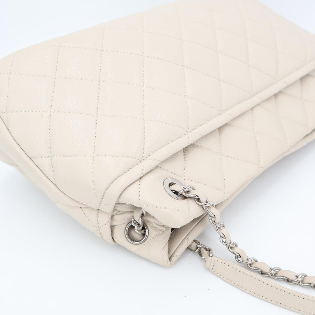 シャネル CHANEL チェーントートバッグ マトラッセ ココマーク グレーベージュ ソフトキャビアスキン