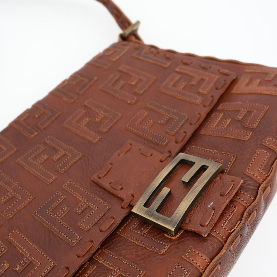 フェンディ Fendi ロゴ入り レザー ママ バッグ