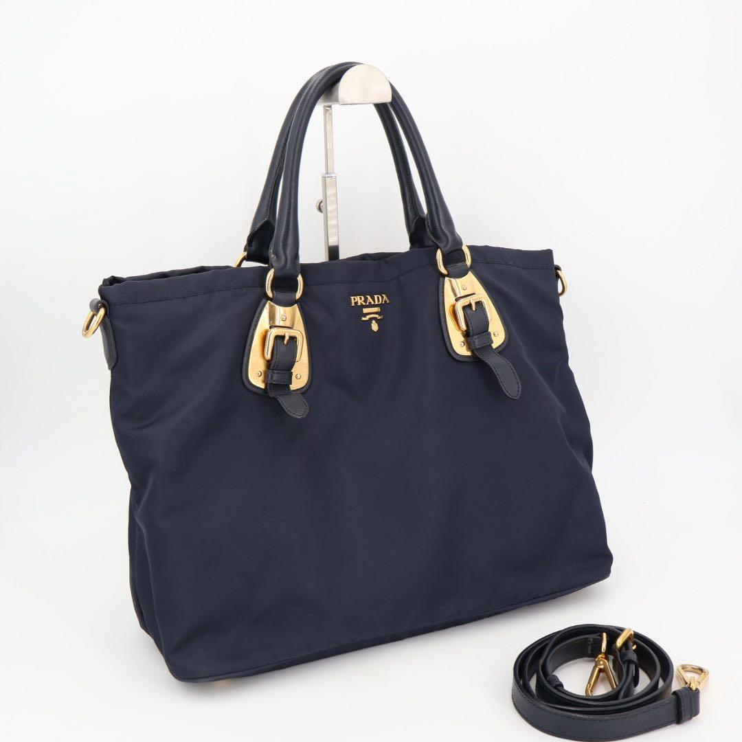 プラダ PRADA テスートナイロン×レザー 2WAY ショルダー ハンドバッグ