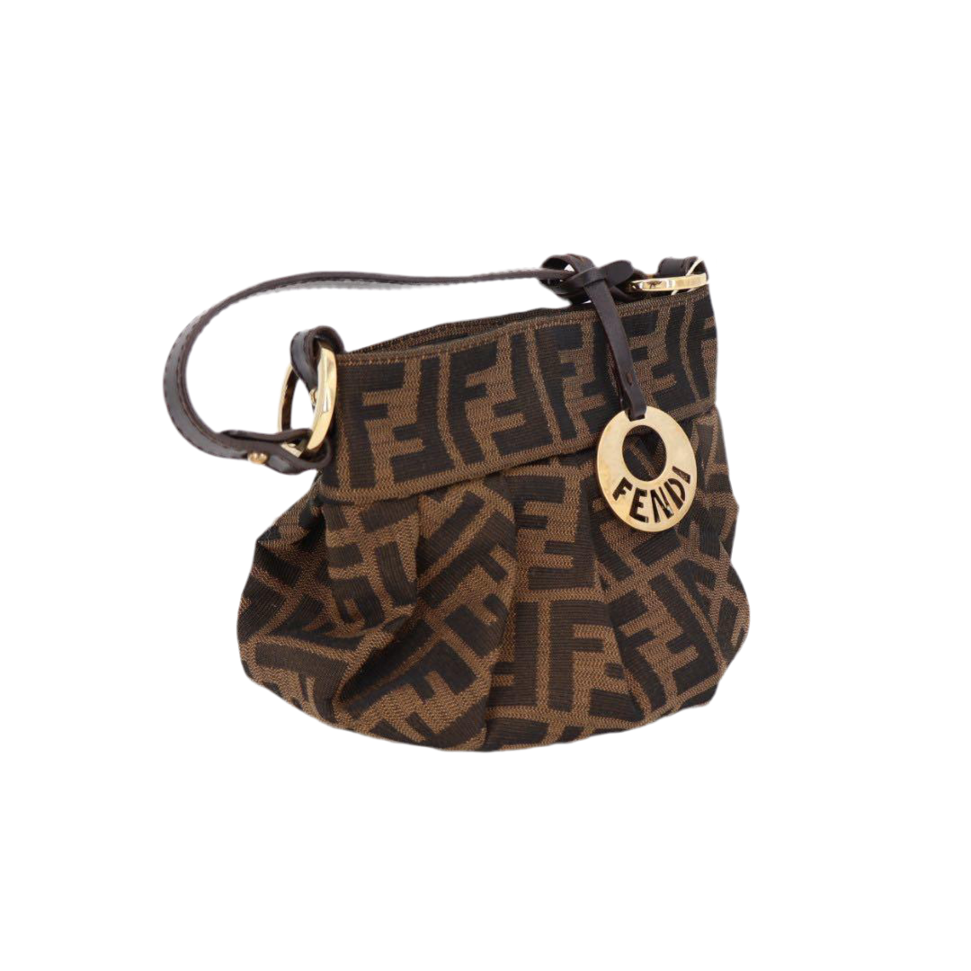 フェンディ FENDI ズッカ柄 ハンドバッグ キャンバス ブラウン 8BK044 レディース