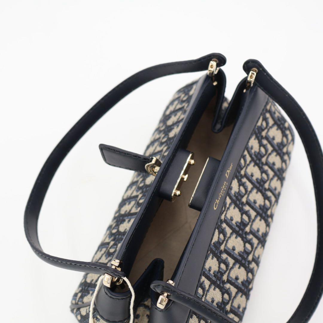クリスチャンディオール Christian Dior オブリーク ディオール キー キャンバス×レザー ハンドバッグ 美品