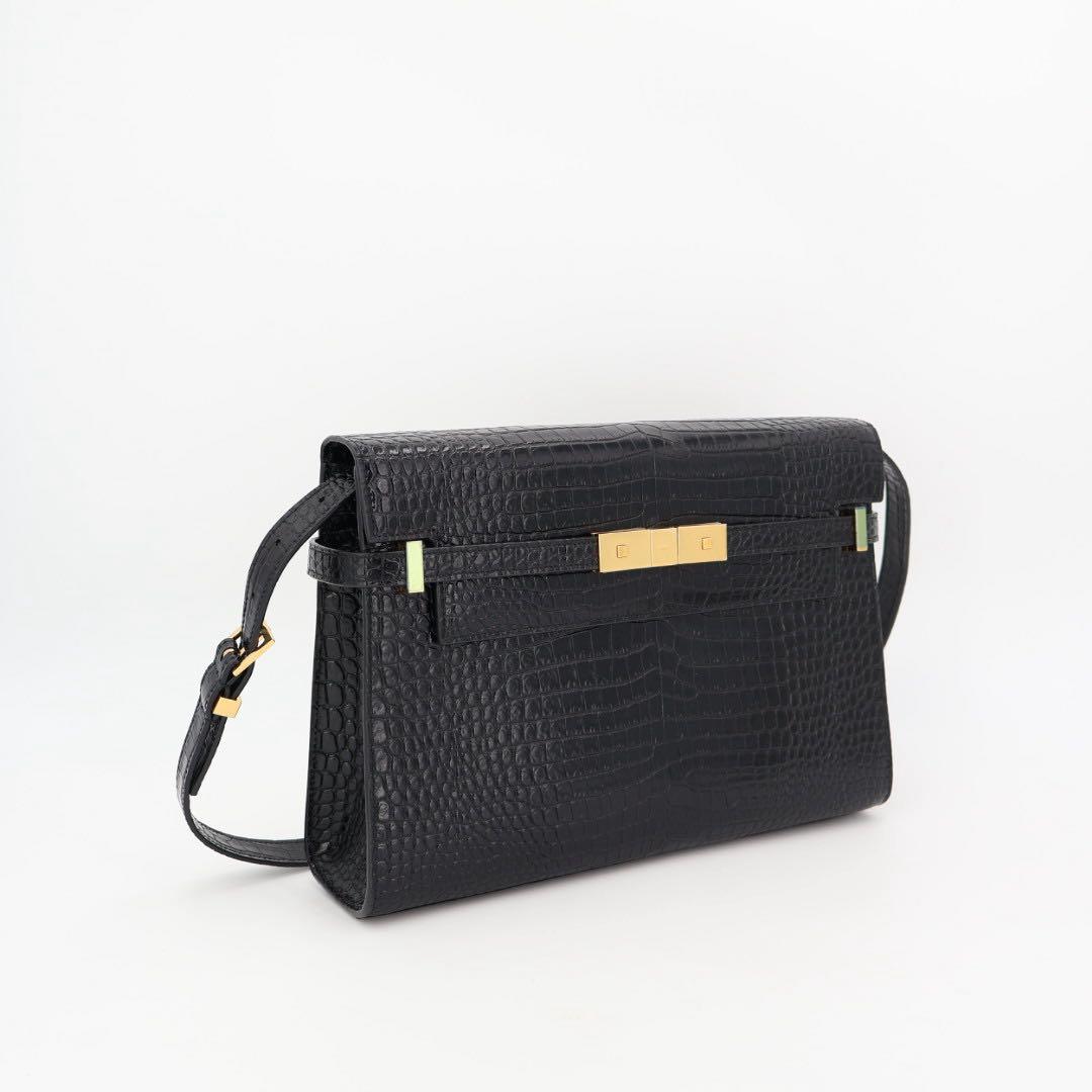 サンローラン Saint Laurent ショルダーバッグ マンハッタン ミディアム 型押しレザー 美品