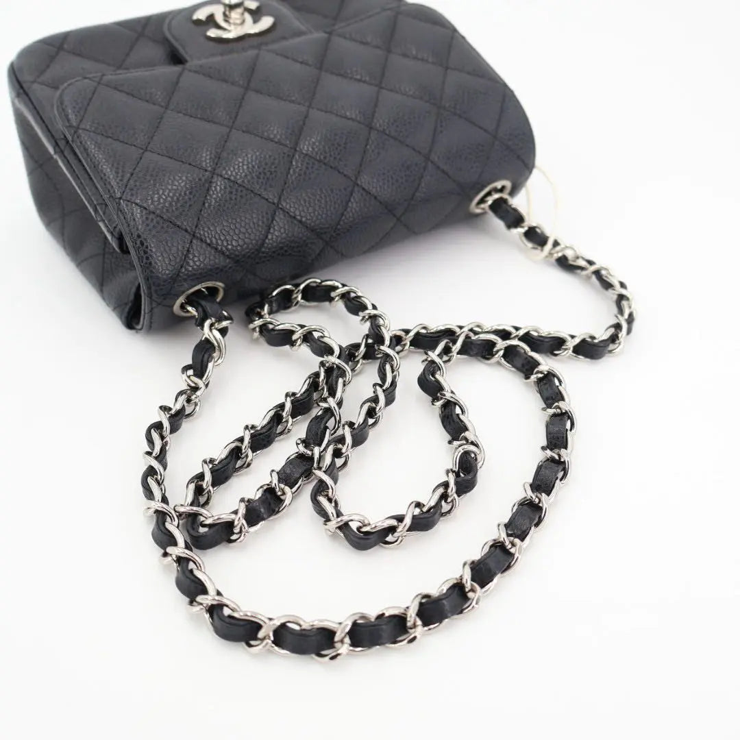 シャネル CHANEL ミニマトラッセ キャビアスキン シングルフラップ シングルチェーンバッグ