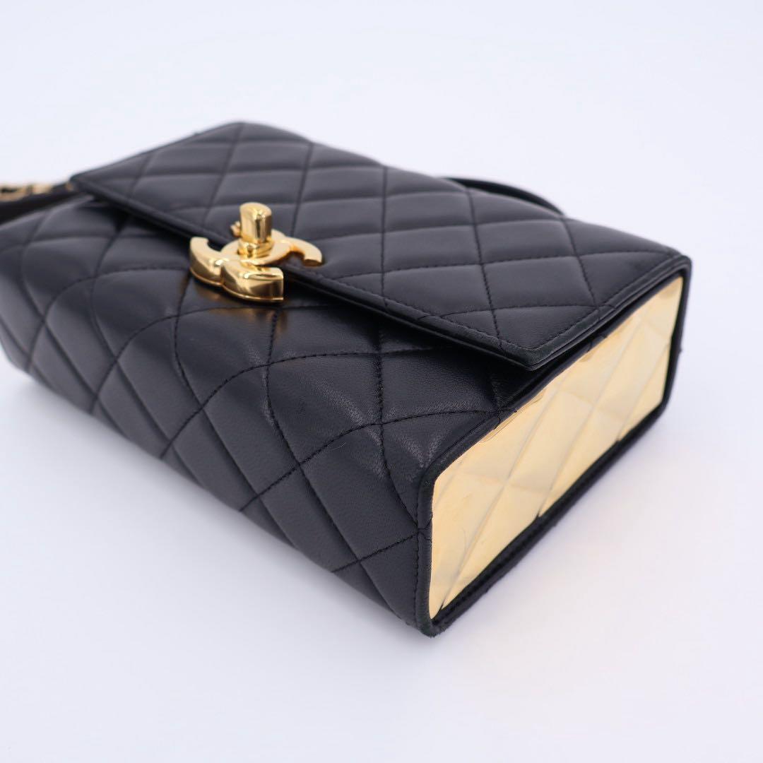 シャネル CHANEL ミニマトラッセ ラムスキン シングルフラップ シングルチェーンバッグ
