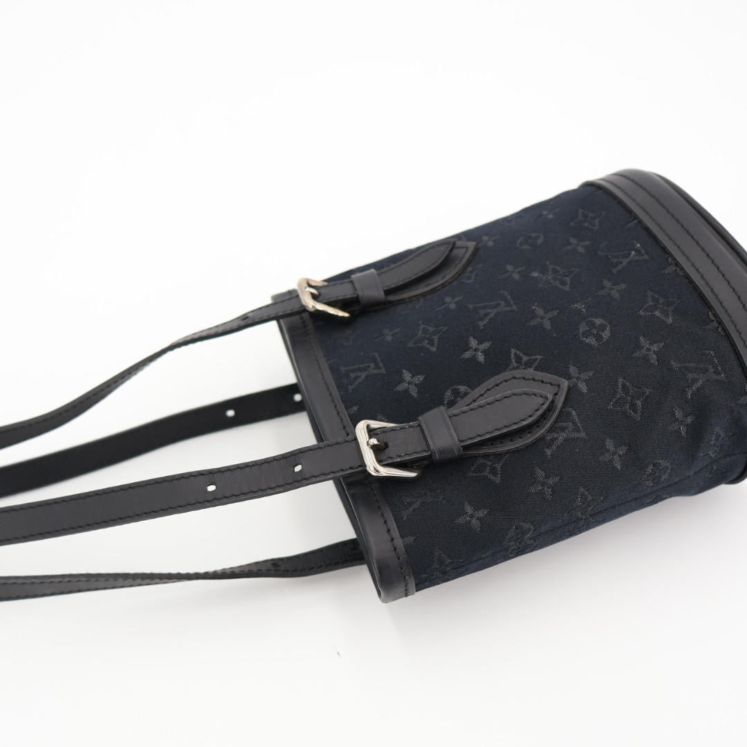 ルイ ヴィトン LOUIS VUITTON モノグラム サテン リトル バケット ハンド バッグ ノワール M92144 ブラック