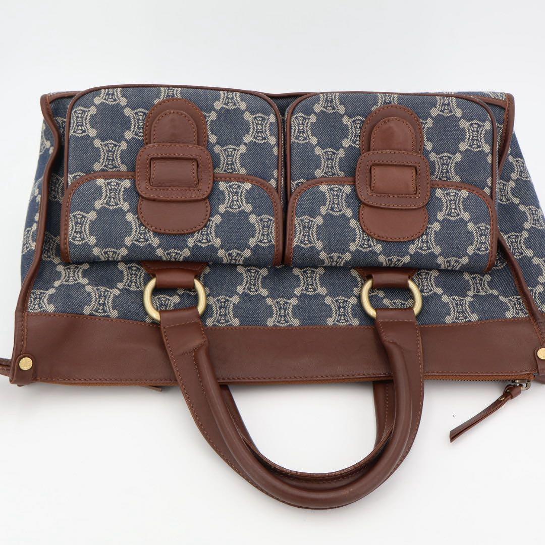 セリーヌ CELINE ハンドバッグ　デニム　マカダム　トリオンフ